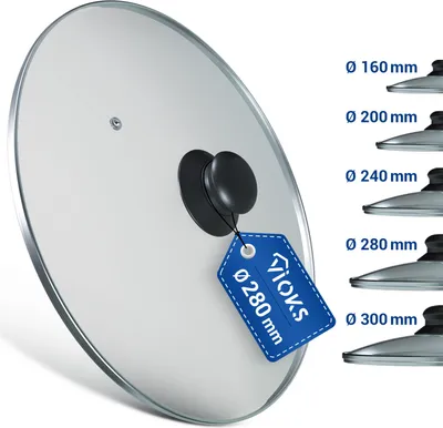 Produktbild von Glasdeckel 28cmØ Pfannendeckel Kochtopfdeckel universal mit Griff für Pfanne