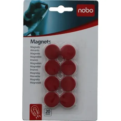 Produktbild von Nobo Zubehör für Magnetische Weisswandtafeln, Rot, 8 Stück(e)