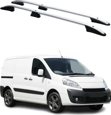 Image de Barres de toit longitudinales pour Peugeot Expert 2006-2016 L1 Aluminium Gris