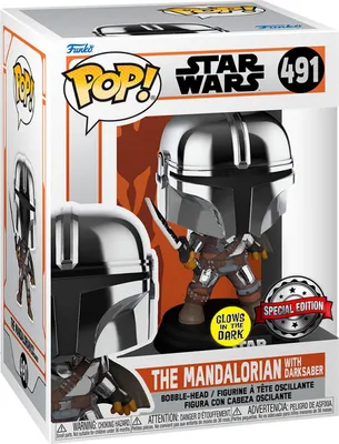 Produktbild von Star Wars - The Mandalorian with Darksaber 491 Special Edition Glows - Funko Pop! - Vinyl Figur