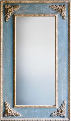 Produktbild von Casa Padrino Luxus Barock Spiegel Blau / Naturfarben H. 129 cm -  Italy