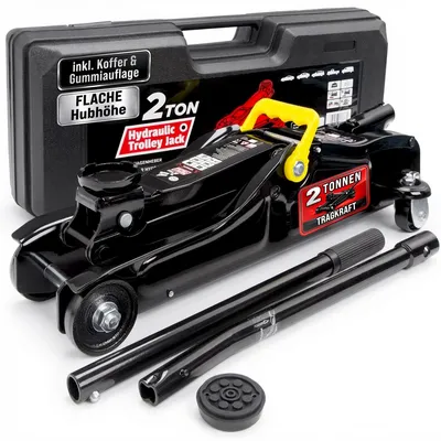 Immagine prodotto di DEUBA® Cric idraulico per Auto 2 Tonnellate Altezza di Sollevamento 85-330 mm incl. Valigetta incl. Cuscinetto in Gomma
