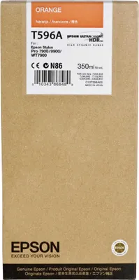 Produktbild von Epson Tintenpatrone orange T 596  350 ml             T 596A