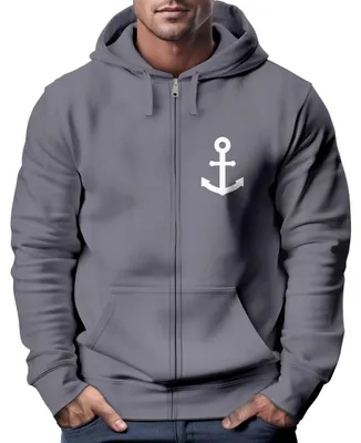 Produktbild von Zip-Hoodie Herren Sweatjacke mit Kapuze Anker Logo Print Männer Fashion Streetstyle Neverless® convoy grey M