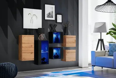 Zdjęcie produktu dla Szafki do salonu RIONATA 4 - dąb wotan / czarny