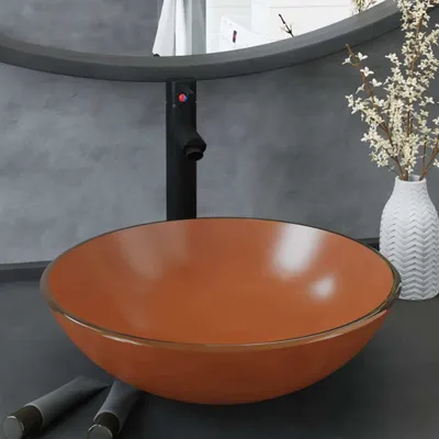 Produktbild von vidaXL Badezimmer Waschbecken mit Wasserhahn und Ablaufgarnitur Braun