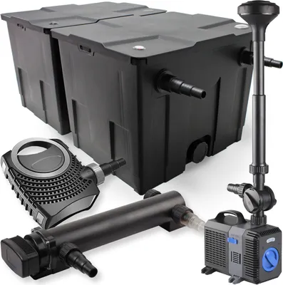 Image de SunSun Kit complet: CBF-350B Filtre de bassin jusqu'à 60000L Biologique, NEO10000 pompe de filtration 10000l/h 80W, CUV-336Lampe uv UVC Clarificateur avec 36W, CTP-5003 Pompe pour fontaine 5000l/h 30W