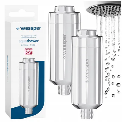 Produktbild von Wessper AquaShower Duschfilter Silber 2er Set mit KDF® – Wasserfilter Dusche gegen Chlor Kalk