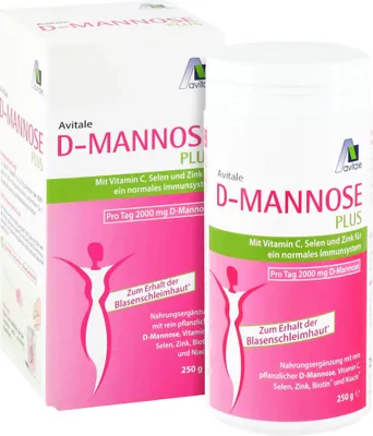 Image de D-Mannose Plus 2000 mg en poudre avec vitamines et minéraux. 250 g