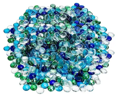Produktbild von Deko Glassteine 1800g 400 Stück 17-20mm rund für Aquarium, Garten, Vase, Basteln 4 Farben