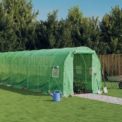 Produktbild von Möbel Gewächshaus mit Stahlrahmen Grün 48 m² 24x2x2 m - Gewächshäuser 3188027