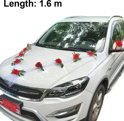 Produktbild von Auto Schmuck Braut Paar Rose Deko Dekoration Autoschmuck Hochzeit Car Auto Wedding Deko Girlande PKW (Style 1)