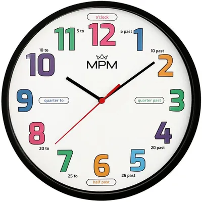 Produktbild von MPM-Quality Wanduhr Areti rund Ø 250 mm Kunststoff Schwarz