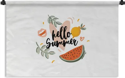 Produktbild von MuchoWow® Wandteppich Wandbehang Zitrone - Wassermelone - Sommer 60x40 cm Tapisserie Dekoration Wandtuch - Wanddekorationen