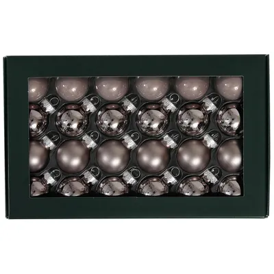 Produktbild von Kleine Baumkugeln aus Glas Ø 2,5 cm - Christbaumkugeln Baumschmuck Christbaumschmuck Weihnachtsbaumschmuck Weihnachtsbaumkugeln - 24 Stück Grau