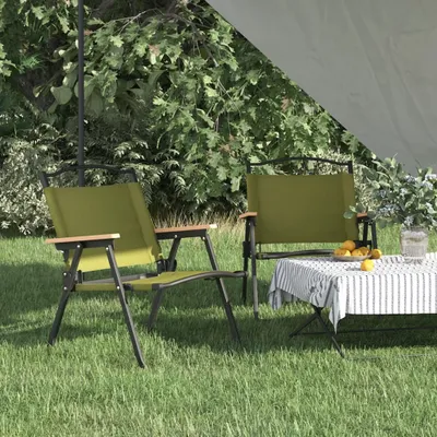 Image de The Living Store Chaises de camping 2 pièces Vert 54x43x59 cm Tissu Oxford
