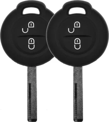 Produktbild von 2x Auto Schlüssel Silikon Schutz Hülle  Schwarz kompatibel mit Mitsubishi Colt VI Smart Forfour 454 2 Tasten Funk Fernbedienung