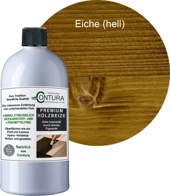 Produktbild von Contura 500ml. Holzbeize Wasserbeize Möbel Farbe - Eiche Hell