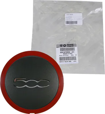 Produktbild von Original Fiat Nabendeckel Felgendeckel 15/16 Zoll Rot Schwarz Fiat 500 51870004