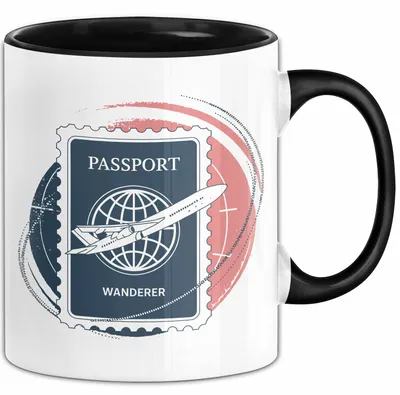 Produktbild von Weltenbummler Tasse Geschenkidee für Reisesüchtige (Schwarz)