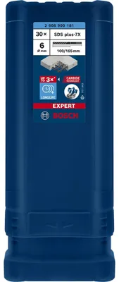 Produktbild von EXPERT SDS plus-7X Hammerbohrer-Set, 6x100x165 mm, 30-tlg.