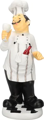 Image de Statue de chef français, résine synthétique, mini figurine décorative pour cuisine, jardin, décoration de la maison
