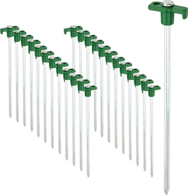 Produktbild von ToCi 24x Zelt-Heringe aus Stahl - Robuste Erdnägel mit Halterung aus Kunststoff - Felsbodenheringe für harte Böden - ideal für Camping und Outdoor