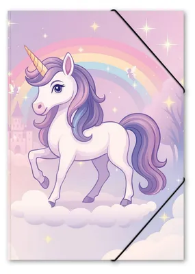 Produktbild von ITENGA Gummizugmappe Sammelmappe A4 PP Motiv EINHORN ZAUBERWOLKE