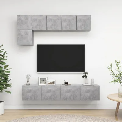 Immagine prodotto di Maison Exclusive - Set di 5 mobili TV in legno composito grigio cemento