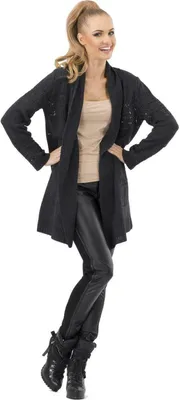Obrázok produktu pre Dámske mikiny Strickjacke Poncho Umhang Cardigan; S/M; Grafit