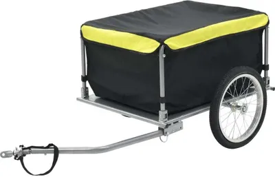 Image de Remorque de vélo noir et jaune 65 kg