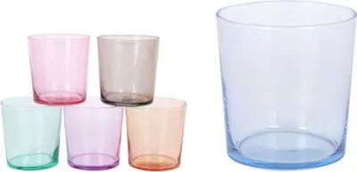 Produktbild von Bunte Gläser 6er Set Trinkgläser Wassergläser Getränkegläser Saftgläser 345ml