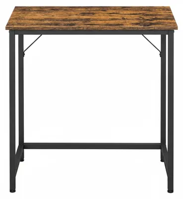Image de Bureau d'ordinateur compact pour le bureau, style vintage, couleur marron et noir, dimensions : 80 x 50 x 75 cm