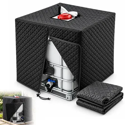 Produktbild von IBC Tank Abdeckung 1000L, wasserdichte Schutzhaube aus Oxford-Gewebe, UV-beständig, mit Reißverschluss, für IBC Wassertank 120×100×116 cm