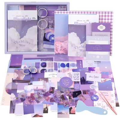 Scrapbook-Set, 348-teilig, Vintage, A6-Notizbuch, DIY-Zubehör