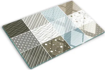 Produktbild von Tulup Glas Herdabdeckplatte - 80x52 cm - Glaskeramikkochfeld-Abdeckung Spritzschutz Glasabdeckplatte - Einteilig - Kunst: Modern & Klassisch - Geometrisches Muster - Beige