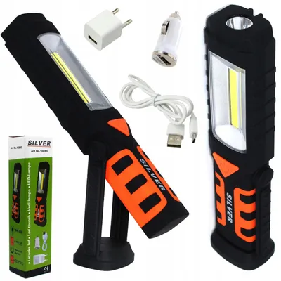 Immagine prodotto di Torcia da officina a LED COB SilverTools, 240 lm, batteria da 2800 mAh, magnete