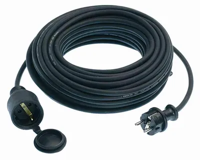 Image de as-Schwabe Câble de rallonge extérieur 25m Câble de rallonge en caoutchouc Schuko noir IP44
