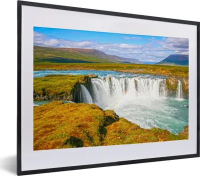 Produktbild von MuchoWow® Gerahmtes Poster Wasserfall - Wasser - Natur 40x30 cm - Poster mit Schwarzem Bilderrahmen Wandposter Rahmen Foto Bilder - Bilderrahmen - Poster im Rahmen