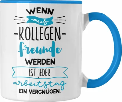 Produktbild von Trendation - Bester Kollege Tasse Geschenk Arbeitskollege Abschied Abschiedsgeschenk Männer (Blau)