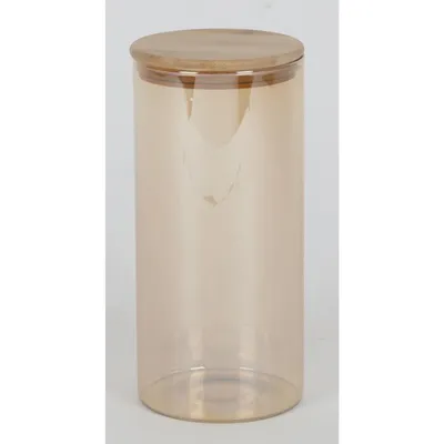 Image de 6x Bocal à provisions Couvercle en bambou 2,5L Récipient Boîte Conservation Céréales Pâtes
