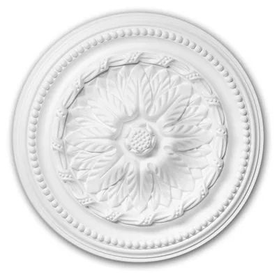 Produktbild von PROFHOME 156007 Rosette aus Polyurethan Stuck Deckenrosette Zierelement Ø 40 cm