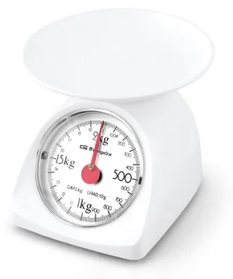 Obrázok produktu pre Orbegozo PC 1015, Mechanická kuchynská váha, 5 kg, 10 g, Biela