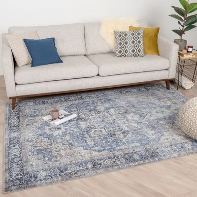 Produktbild von Volero - Teppich Vintage - Lugan Taupe Blau - 160x230 cm - Wohnzimmer, Esszimmer, Schlafzimmer - Klassik, Industrielle, Modern, Orientalisch