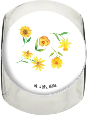 Produktbild von Mr. & Mrs. Panda Bonboniere Sonnengruß Design L 870ml - Weiß - Geschenk, Teedose, Sonnenblume, Gelbe Blumen, glasbehälter, Osterglocke, Kaffeedose, Vorratsglas, Muster