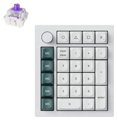 Produktbild von Keychron Q0 HE QMK Wireless Number Pad Kabelloser Magnetisches Numpad, 2,4 GHz/Bluetooth 5.1, Schnelltrigger, RGB, programmierbarer mit QMK, Weiß
