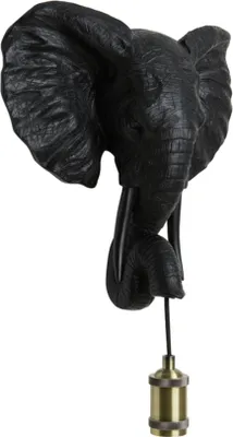 Immagine prodotto di Light & Living - lampada da parete - Elephant - nero - plastica - lampada a forma di animale - E27 - 3123612