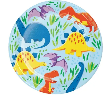 Obrázek produktu pro Creative Party - Dinosaurus - Dezertní talíř v balení 8 ks - papír SG25725 (Jedna velikost) (Barevný)