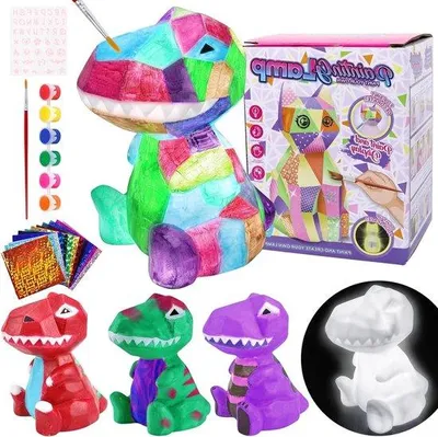 Image de Kit créatif de lampe dinosaure à LED, pour les enfants à partir de 4 ans