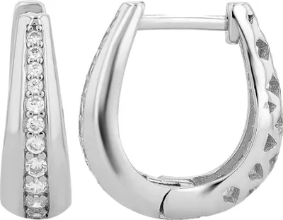 Produktbild von "Vivien" 925/- Echt Silber Creole/ Klappcreole mit Zirkoniabesatz, rhodiniert